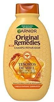 GARNIER Original Remedies Honey Treasures, Repairing Shampoo for Dry or Damaged Hair, Brittle, 300 Milliliters