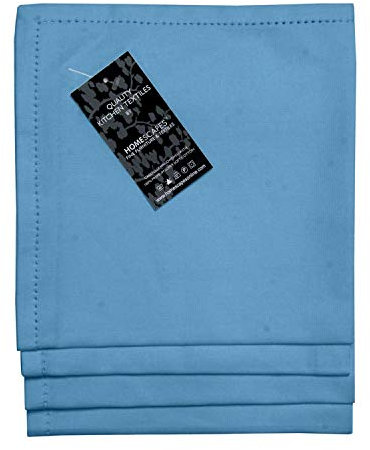 HOMESCAPES 4er-Set Stoffservietten blau 45x45 cm, Servietten mit Hohlsaum, Tischservietten aus 100% Baumwolle