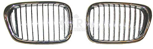 Diederichs Metall Kühlergrill rechts für BMW 5er E39 Bj. 01-03 chrom/schwarz Auto