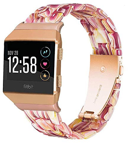 Ayeger, Harz-Band, kompatibel mit Fitbit Ionic, für Damen und Herren aus Kunstharz, Armband für Fitbit Ionic Smart Watch Fitness, rot