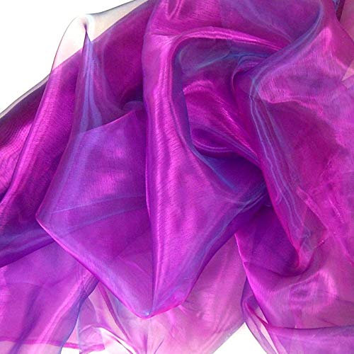 TOLKO 1m Organza Stoffe zum Nähen Meterware | Hauch Zart, Fein, Durchsichtig | zum Dekorieren Basteln 145cm breit | leichter Glanz Stoff für Gardine Vorhänge Tischdecken Deko Schals (Purpur)