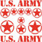GreenIT Set USA Sterne & Schriftzug US Army MP Aufkleber Auto Tattoo Deko Folie Klebefolie (rot matt)