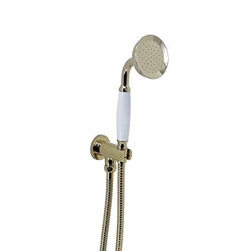 ENKI EO016 Traditional Hand Shower Kit Hose Wall Bracket Outlet Gold White