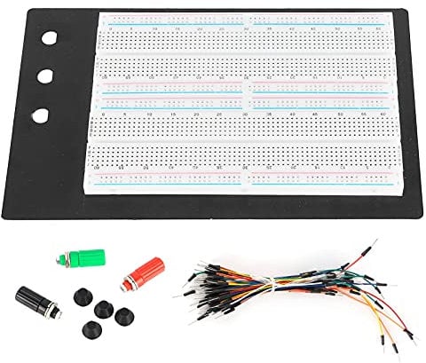 Mini Solderless Breadboard Kit, 1660 Points with 65 Jumper Wires 3 Binding Posts Solderless Board Kit, for Prototypes, Electronic Circuit Test, DIY Tools