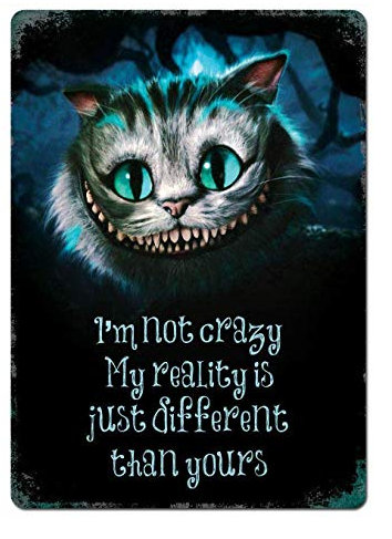I'm Crazy Cheshire Cat Tin Metal Sign Bar Retro Wall Decoration Poster Home Club Taverne Wall Door Painting Ornament