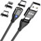 EBA Magnetisches Datenkabel Typ-C to USB kompatibel Android,Micro-USB,Type C,Smartphone und Tablette, 3A 60W Schnellladen Kabel – Magnetic ladekabel (PD60W) (Schwarz)