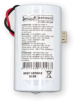 BATSECUR - Batería de Alarma BAT36V13 Compatible con TECNOALARM C126BATT36V13, 1.C126BATT36V13, LUXBAT LSH20, MGL00588-3.6V 13Ah Li-SOCl2