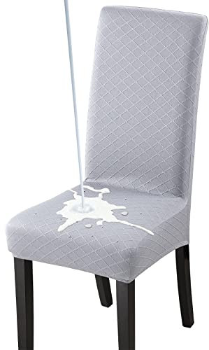 Fuloon Stuhlhussen wasserdichte,Stretch Stuhlbezug Moderne Stuhlüberzug Elastische Abnehmbar Waschbar Spannbezug für Esszimmerstühle Schwingstuhl 4er Set