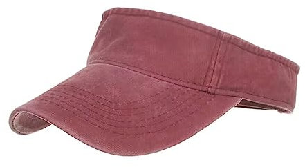 QI YUAN Unisex Visor Cap Baumwolle Sommer Freizeit Sport Sonnenschild mit Klettverschluss (Rot)