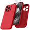 ORNARTO für iPhone 15 Pro Max Hülle mit Kameraschutz und 2 Schutzfolien, flüssige Silikon Handyhülle iPhone 15 Pro Max 6.7 Zoll, stoßfeste iPhone 15Pro Max Schutzhülle mit Mikrofaser - Rot