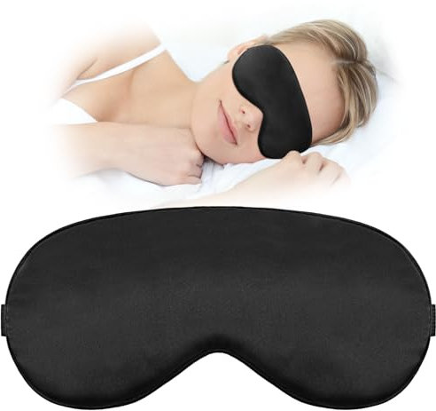 Masque De Sommeil Masque Les Yeux De Hommes Et Femmes Masque Les Yeux Pour Bloquer La Lumière Du Sommeil Masque Doux Et Respirant Avec Sangle Élastique Réglable pour Le Yoga Les Voyages La Sieste Noir