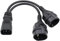 RIIEYOCA 2-in-1 Netz Adapter Kabel,Netzadapterkabel für USV-Stecker IEC 320 C14 Stecker auf Doppel Europa-Buchse Adapterkabel, Schwarz