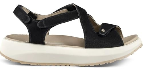 Joya Jenny Black Sandale, Veloursleder, Klettv., Senso-Sohle, Kategorie Emotion JY048A Schwarz