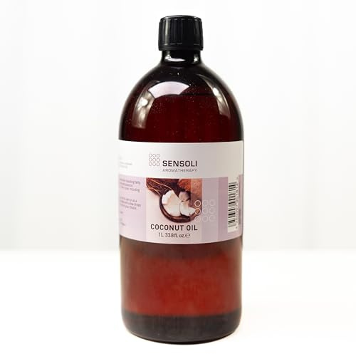 SENSOLI Fractionated Coconut Oil 1L – 100% Pure Carrier Oil – Lightweight Natural Oil for Skin, Hair, Massage & DIY Cosmetics