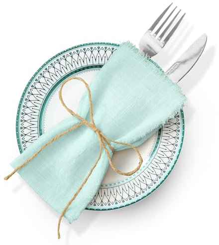 6 leinenservietten stoffservietten Rand stoffservietten servietten stoffservietten Cloth Napkins leinenservietten Serviette Hochzeit Party Western-Stil Tischdekoration【Hellgrün】