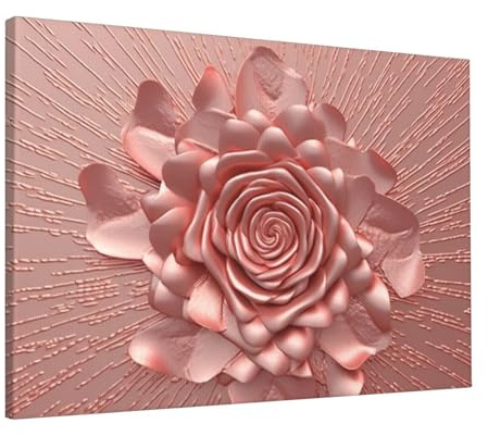 FCTVASDM Canvas Wall Art Paintings Rose Gold Pictures Artwork Photo Prints Modern Wall Decoration Poster Framed Ready to Hang for Kitchen Bathroom Office Home Decor 40x60 CM