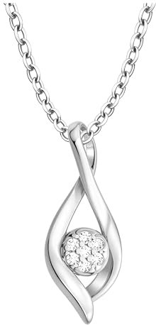 Sofia Milani - Collier pour Femme en Argent 925 - avec Pierre de Zircon - avec Pendentif en Forme de Pierre de Zircon - N0830