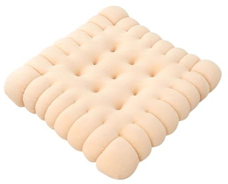 MagiDeal Keksform Kissenstuhl Pad Bequeme niedliche Dekoration einfach, Beige