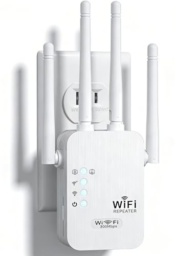 2026 Newest WiFi Extender, WiFi Booster, WiFi Repeater, 4 *Antennas Covers Up to 3800 Sq.ft and 45 Devices, Internet Booster - with Ethernet Port, Quick Setup, Home Wireless Signal Booster (White)