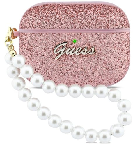 CG Mobile Guess Glitzer-Perlen-Schutzhülle für AirPods Pro 3 (Pink)