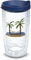 Tervis Isolierbecher mit Palmen- und Hängematten-Szene, 1 Stück, marineblauer Deckel