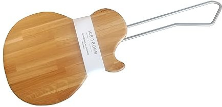 ICEBORN Schneidebrett GITARRE Paul Eiche mit abnehmbaren Edelstahl Gitarrenhals und Silikonfüße