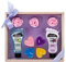 Coffret cadeau 9 pièces pour femme avec lotion, savon, fleurs et bougies - Menthe bio et absinthe