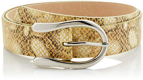 BRAX Damen Style Ledergürtel Snake Gürtel, Gelb ( YELLOW ) , 80