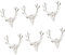 F Fityle 6 Serviettenringe Silber Gold Hirschkopf Geweih Serviettenhalter Weihnachten Bankett Abendessen Dekor, Silber