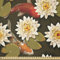 ABAKUHAUS asiatisch Stoff als Meterware, Japan spornte Lotus Koi, ausdehnbar mit Elestan für Heimwerkarbeiten und Näharbeiten, 1Meter, Orange