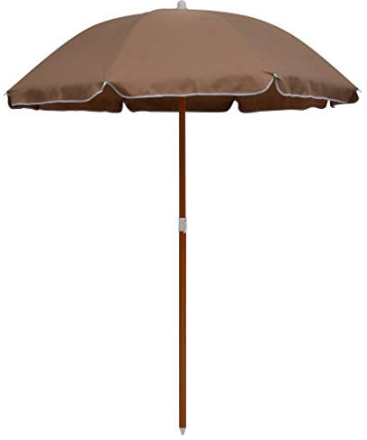 vidaXL Sombrilla de Jardín con Palo de Acero, Parasol Toldo, Refugio Solar, Paraguas para Playa Terraza Patio Exterior, Taupe 180 cm
