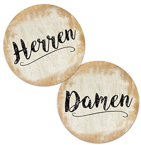 Logbuch-Verlag WC Schilder Set Türschild WC Herren + Damen Gold SCHWARZ Kloschild ALU Metallschild Toilettenschild Toilette