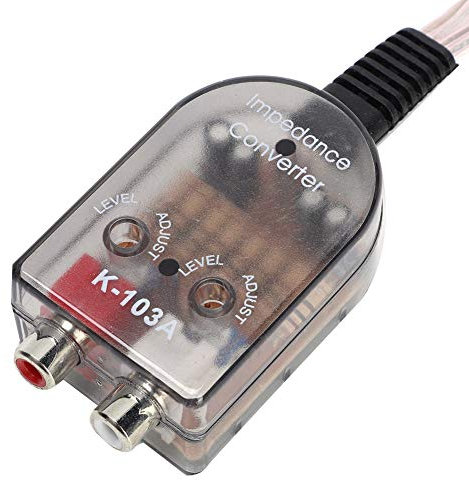 Convertidor de audio Kuuleyn, altavoz ajustable Stero para coche, convertidor de impedancia de audio de línea RCA alta a baja, compatible con audio modificado para coche