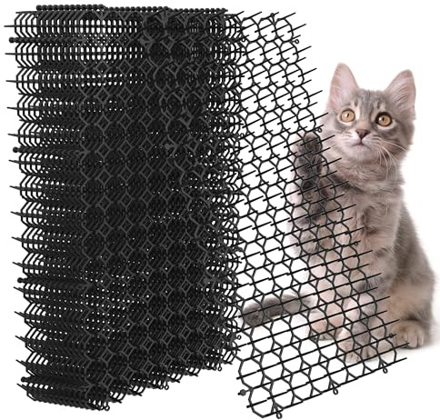 Hmyomina 16 x 8 Inch Scat Mat for Cats, 16 Pack Cat Scat Mat with Spikes - Cat Deterrent Outdoor & Indoor, Cat Spikes Mat