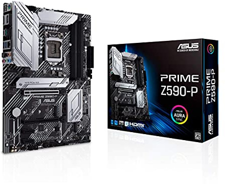 ASUS Prime Z590-P LGA 1200 (Intel® 11th/10th Gen) ATX Motherboard (PCIe 4.0, 10+1 Power Stages, 3X M.2, 2.5Gb LAN, Front Panel USB 3.2 Gen 2 USB Type-C®, Thunderbolt™ 4 Support)