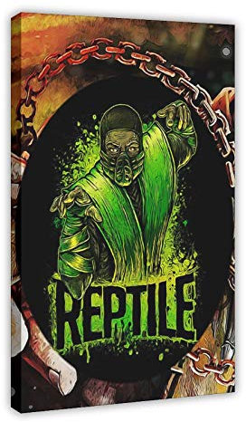LINYUYI Game Mortal Kombat Scorpion Sub Zero Reptilien Leinwand Poster Schlafzimmer Dekor Sport Landschaft Büro Zimmer Dekor Geschenk 60 x 90 cm Rahmen style1