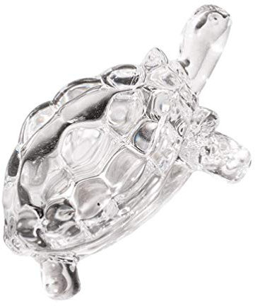 EXCEART Glasfiguren Deko Chinesische FENG Shui Schildkröte Glas Kristall Schildkröte Ornament Glück Schmuck Kristall Handwerk 1Pc (Transparent) Kleine Tiere Figuren
