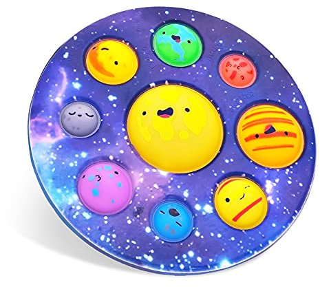 vita dennis Popping Its Fidget Toy, Planetary Finger Push Bubble, Eight Planets Sensory Fidget Toys for Kids and Adults, Autism Special Needs Relieve Stress and Anxiety