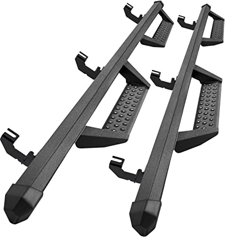SMANOW Pedane a discesa compatibili con Jeep Wrangler JL 4 porte 2018-2024, polvere nera testurizzata a doppio stadio, gradini laterali da 7,6 cm BCKA.