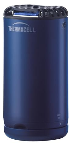 Thermacell Repellente Antizanzare Mini Halo per Esterno, Protezione 21 m², Include una Ricarica da 12 ore + 3 Piastrine, Blu Navy