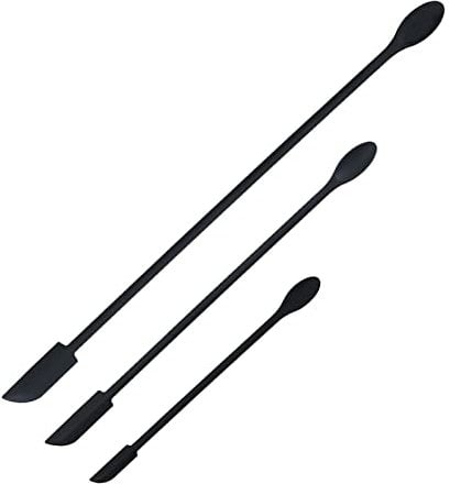 3Pcs Silicone Spatula Set, Mini Jar Scraper Small Jar Spatula Silicone Makeup Spatula Spoon Tiny Mini Spatula Lotion Stirrer Get Last Drop from Food Bottles Beauty Products for Cooking Baking