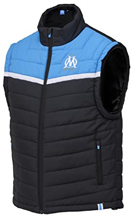 OLYMPIQUE DE MARSEILLE Doudoune sans Manche Om - Collection Officielle Homme - Taille S Noir