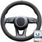S-TETIC® Premium Lenkradbezug aus Alcantara | Schwarze 12-Uhr Markierung | Universalgröße 36-38 cm | Lenkradcover | für Sommer und Winter