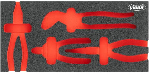 VIGOR Weichschaumeinlage, leer, V5633N-L, 2K Weichschaumeinlage, Höhe 35 mm | Länge 393 mm, Breite 188 mm, Höhe 35 mm, 55 g, L x B x H: 393 mm x 188 mm x 35 mm, 2K Weichschaumeinlage