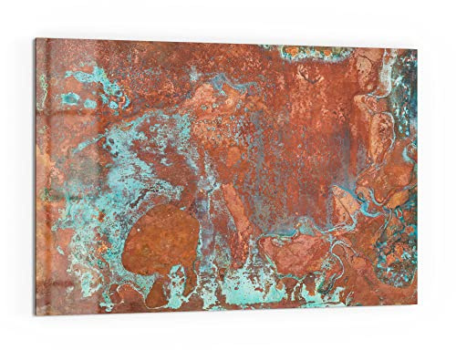DEQORI Küchenrückwand Glas | Motiv Rostige Kupferplatte | 60x40 cm | Bad- oder Herd-Rückwand | Herdblende Spritzschutz für Küche & Badezimmer | moderne Deko für Fliesenspiegel