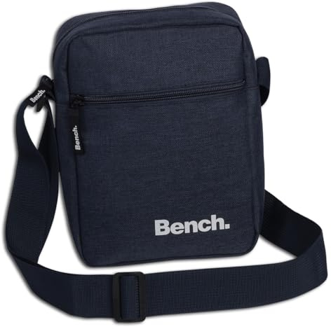 Fabrizio Bench kleine Umhängetasche Schultertasche Small Shoulderbag Crossbag 64153, Farbe:Dunkelblau/Weiss, Einheitsgröße