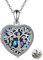 YAFEINI Herz Medaillon Halskette, die Bilder Sterling Silber Abalone Shell Baum des Lebens Foto Medaillon Halskette für Frauen Mädchen Schmuck hält
