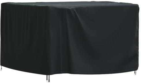 vidaXL Gartenmöbel Abdeckung, Abdeckplane Wasserdicht UV-beständig, Schutzhülle mit Kordelzug, Garnitur Schutzhaube Abdeckplane, Schwarz 135x135x90cm 420D