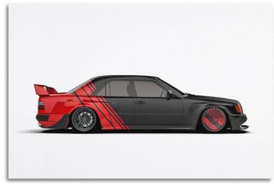 KTIN Widebody Sportwagen-Poster AMG 500E W124 DTM, Rennwagen-Poster, dekoratives Gemälde, Leinwand, Wandposter und Kunstdruck, modernes Familienschlafzimmer-Dekor-Poster, 30 x 45 cm