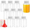 Tibapla 10 Piezas Botellas Vacías de Plástico, 100ml Botellas de Jugo Reutilizables con 1 Etiqueta de Fruta, Transparentes Botellas de Bebidas con Tapas para Almacenar Zumo Leche Batidos